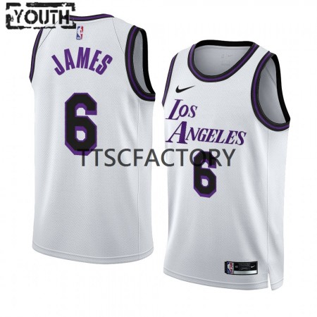 Kinder NBA Los Angeles Lakers Trikot LeBron James 6 Nike 2022-23 City Edition Weiß Swingman